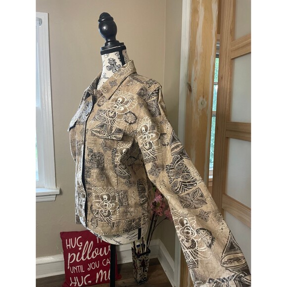 Christopher & Banks Woman Long Sleeve Shirt, Vintage Linen Top Button up - Picture 2 of 8